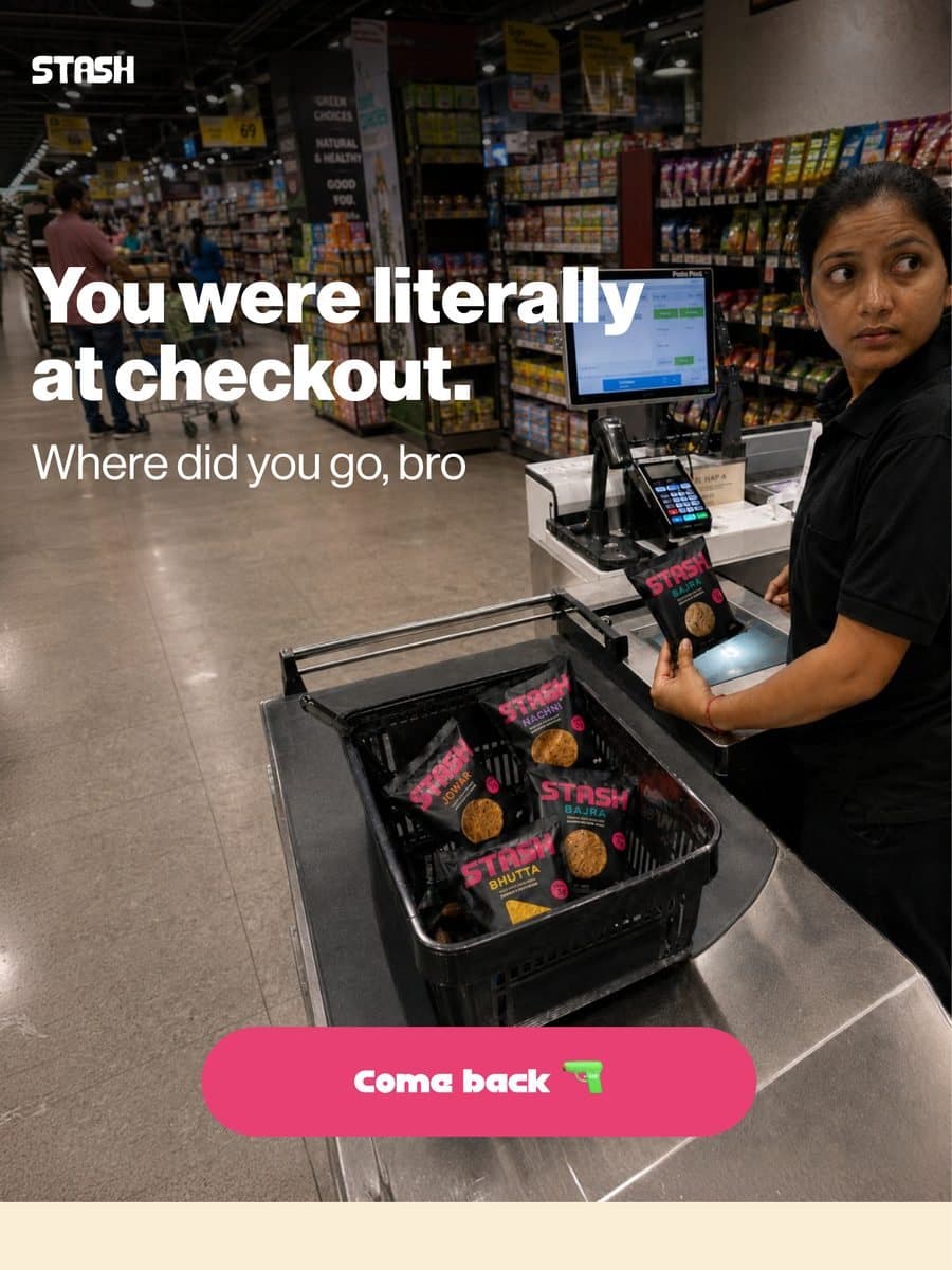 abandoned cart email, top of the layout