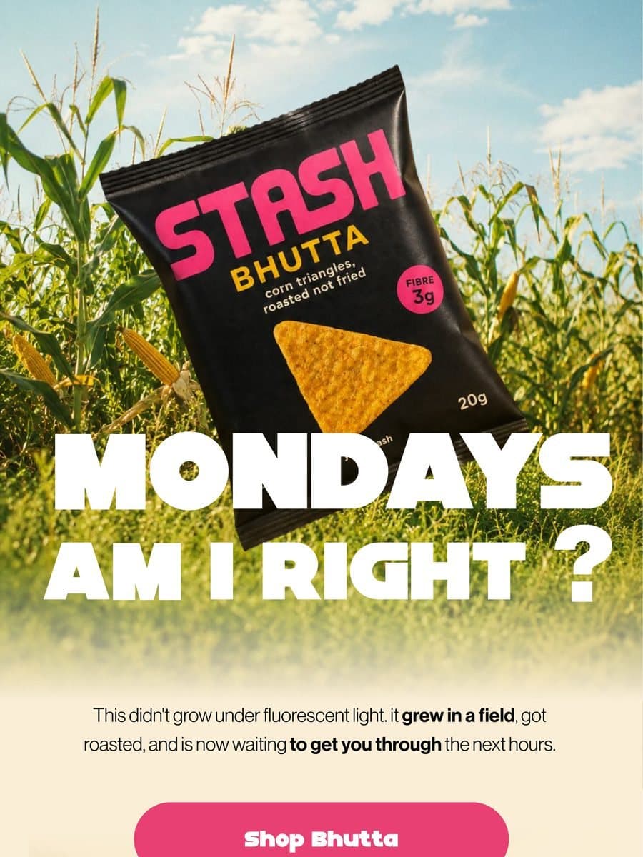 bhutta monday email, top of the layout