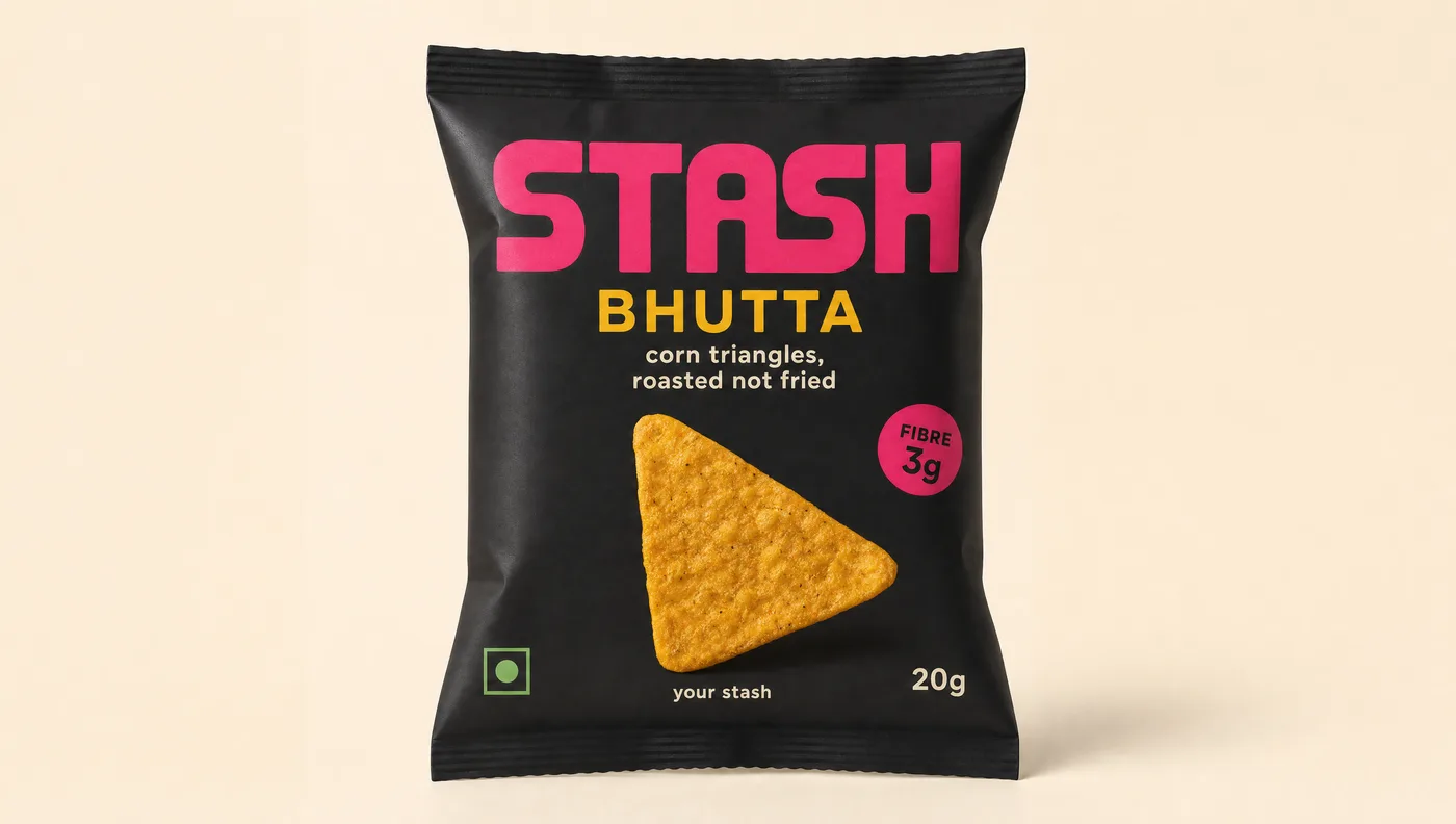 Bhutta single-serve pack, front on